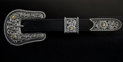 Scott Hardy TCA Marked Buckle on Ostrich Belt — Old West Events