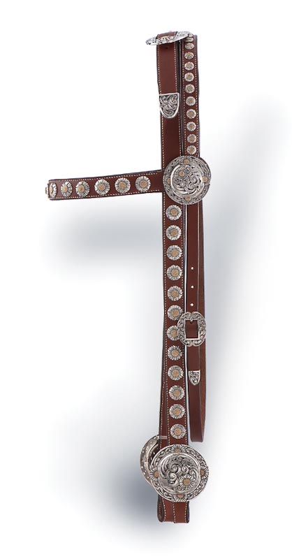 Silver-mounted headstall